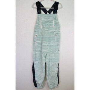 Free People Hit The Slopes Salopette Womens Small Fleece Overalls One Piece Mint